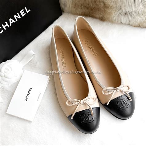 chanel ballerina flats replica|chanel flats beige and black.